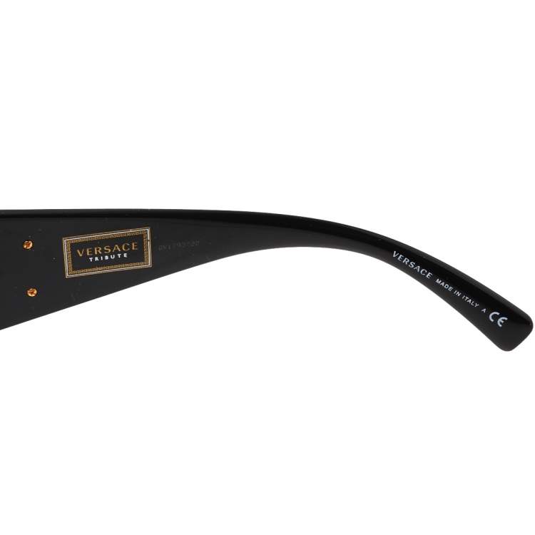 Pre Owned Versace Gold Tone/Grey 2197 Medusa Shield Sunglasses