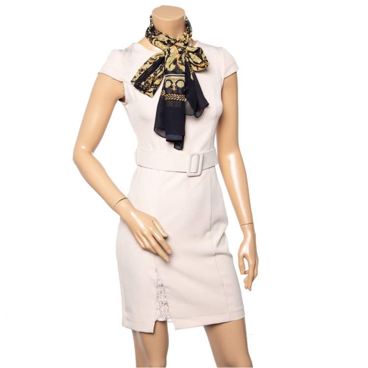 Pre Owned Versace Black Baroque Print Crepe Silk Stole