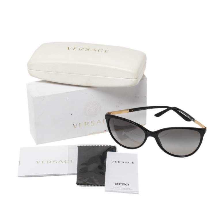 Pre Owned Versace Gold/Black MOD 4260 Cat Eye Gradient Sunglasses