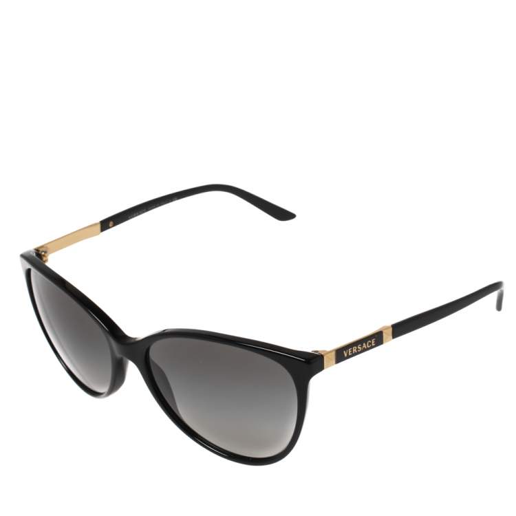 Pre Owned Versace Gold/Black MOD 4260 Cat Eye Gradient Sunglasses