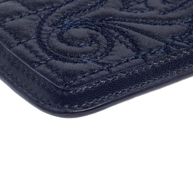 Pre Owned Versace Blue Leather Phone Holder