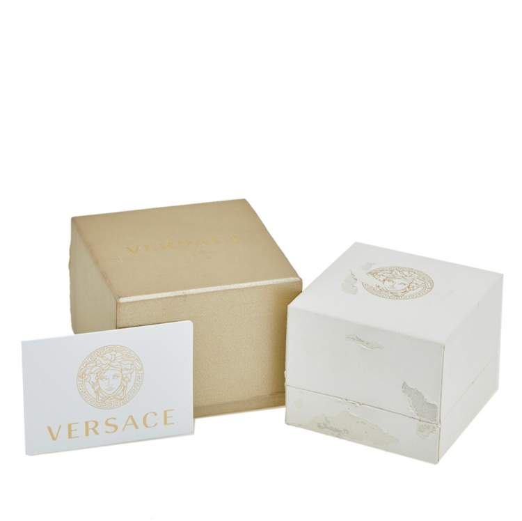 Pre Owned Versace Vanitas Medusa Two Tone Metal Double Chain Bracelet