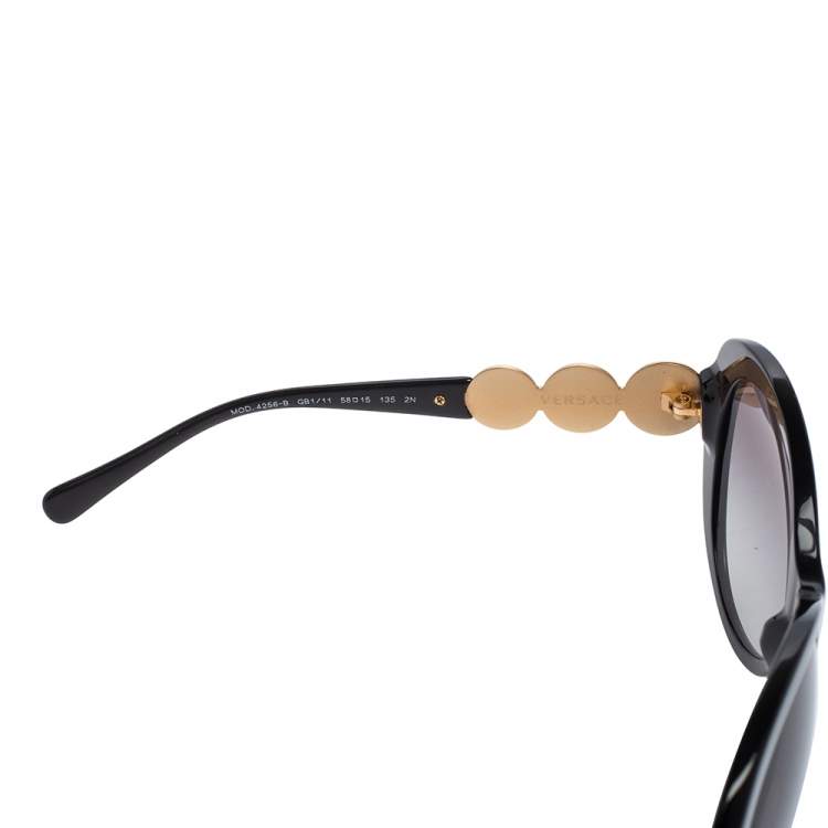 Pre Owned Versace Black Acetate 4256-B Medusa Embellished Gradient Oversized Sunglasses