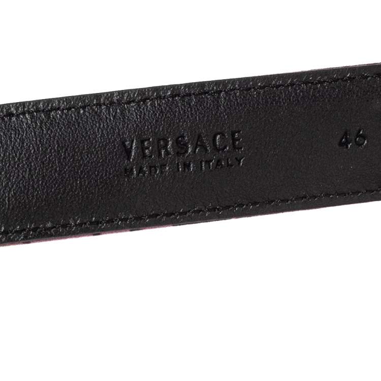 Pre Owned Versace Multicolor Printed Nylon Medusa Buckle Belt 95 CM