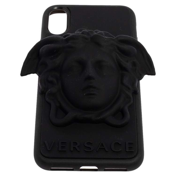 Pre Owned Versace Black Silicone Medusa iPhone X Cover