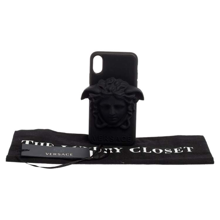 Pre Owned Versace Black Silicone Medusa iPhone X Cover