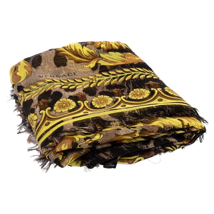 Pre Owned Versace Multicolor Baroque Printed Silk & Modal Scarf