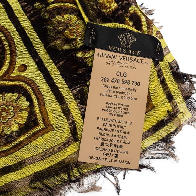 Pre Owned Versace Multicolor Baroque Printed Silk & Modal Scarf