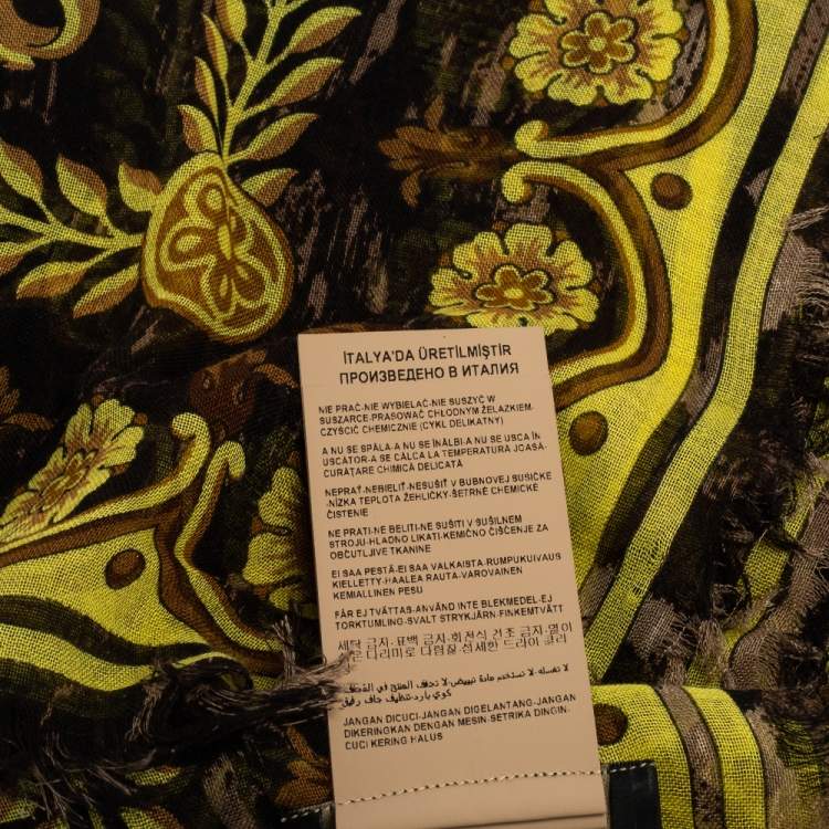 Pre Owned Versace Multicolor Baroque Printed Silk & Modal Scarf