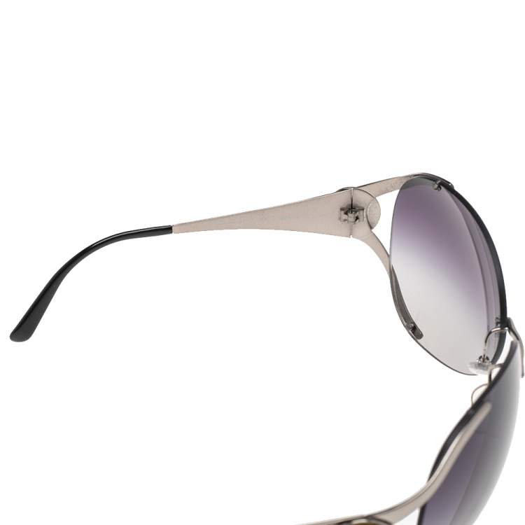 Pre Owned Versace Gunmetal/Blue Gradient 2107 Oversized Sunglasses