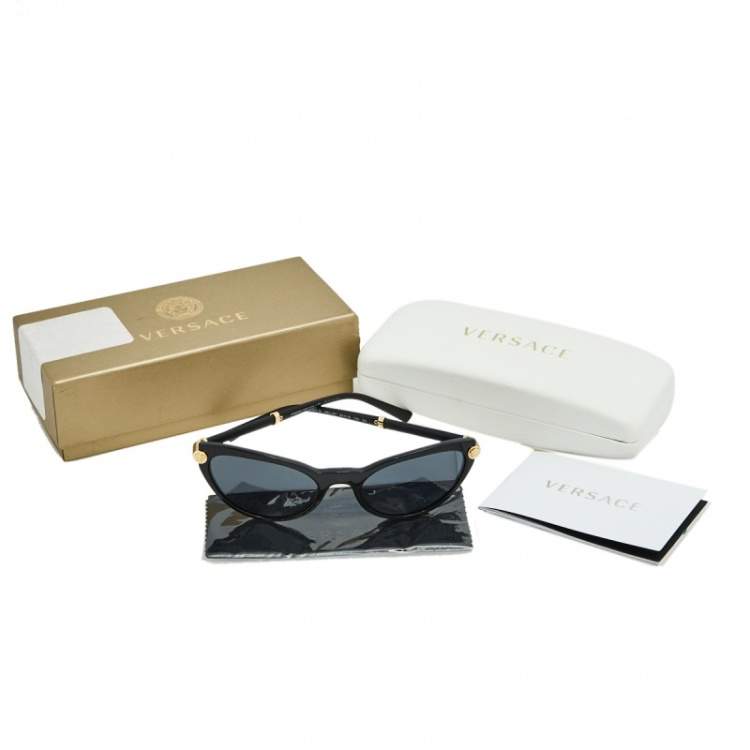 Pre Owned Versace Black 4365-Q Cat Eye Sunglasses