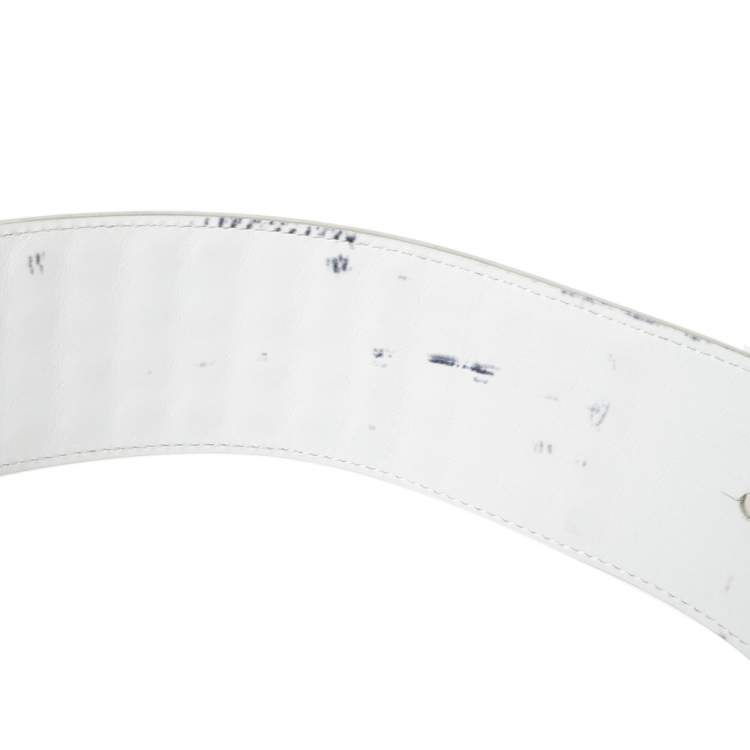 Pre Owned Versace White Studded Waist Belt 80CM