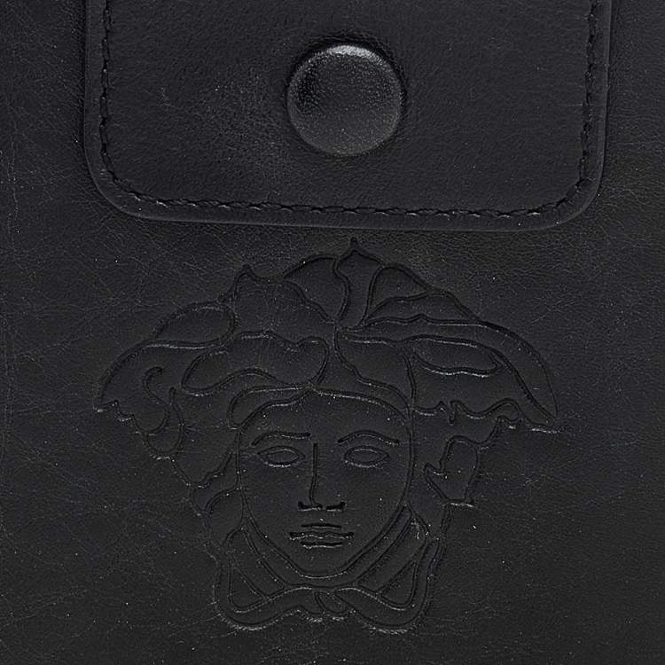 Pre Owned Versace Black Leather Phone Holder