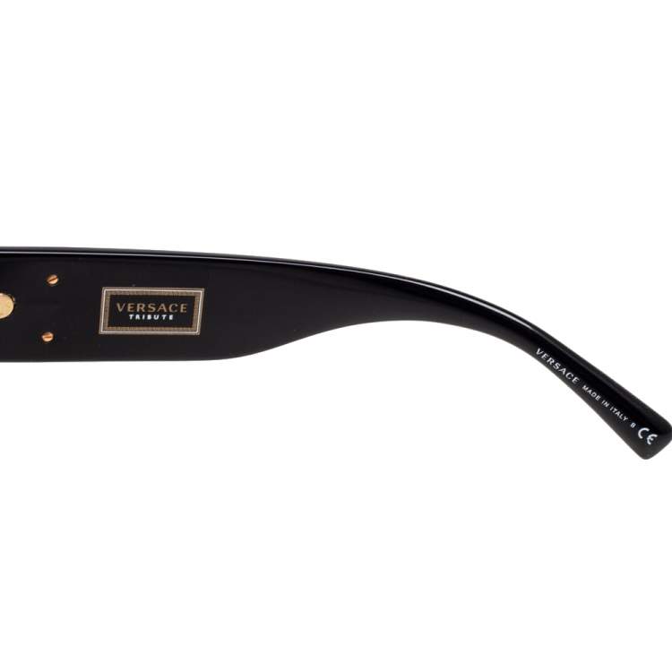 Pre Owned Versace Black VE 4353 Medusa Cat Eye Sunglasses