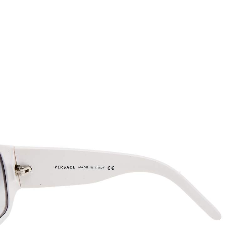 Pre Owned Versace White/ Grey Gradient 4110-B Square Sunglasses