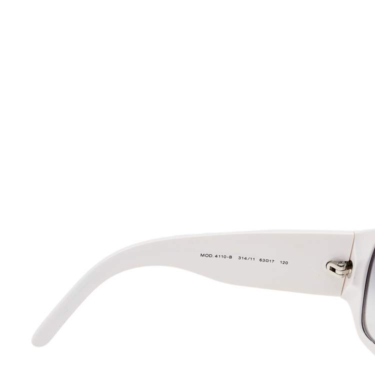 Pre Owned Versace White/ Grey Gradient 4110-B Square Sunglasses
