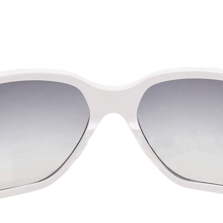 Pre Owned Versace White/ Grey Gradient 4110-B Square Sunglasses