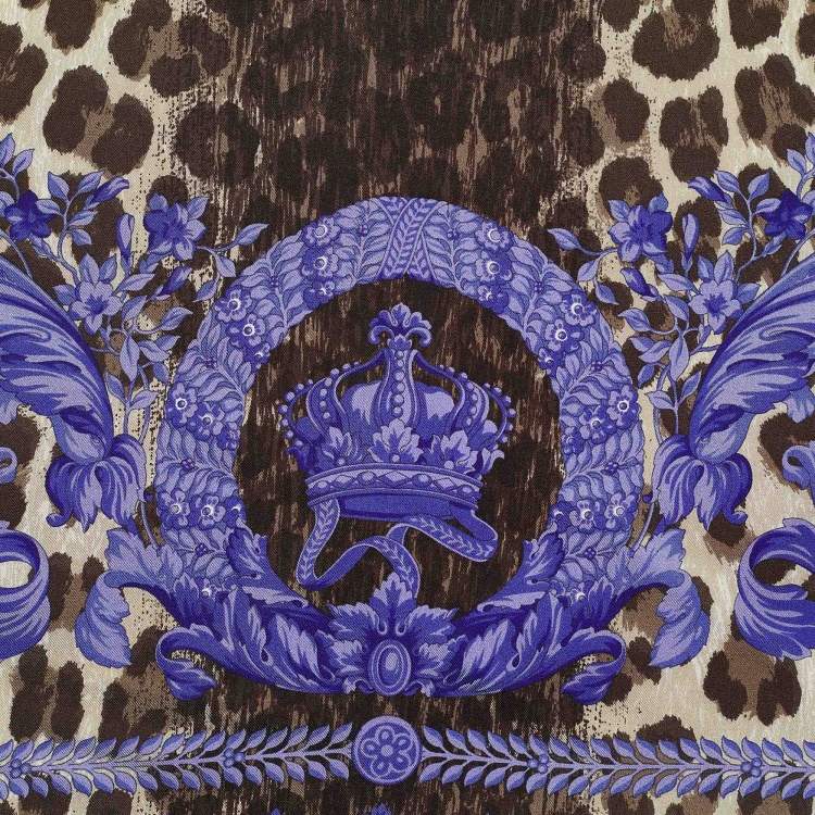 Pre Owned Versace Purple Animal & Baroque Print Silk Scarf