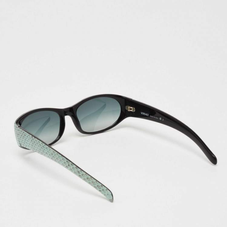 Pre Owned Versace Blue MOD.435/P Vintage Rectangle Sunglasses 