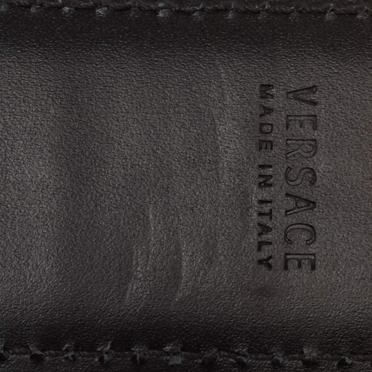 مملوكة مسبقًا Versace Multicolor Printed Leather Medusa Buckle Belt 100CM