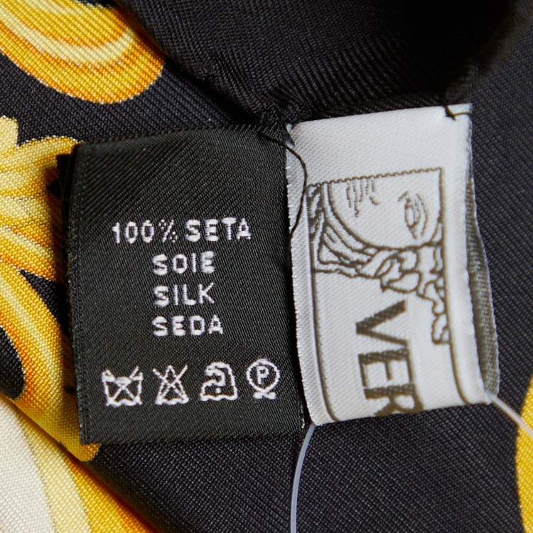 Pre Owned Versace Green Barocco Chaos Couture Print Silk Scarf