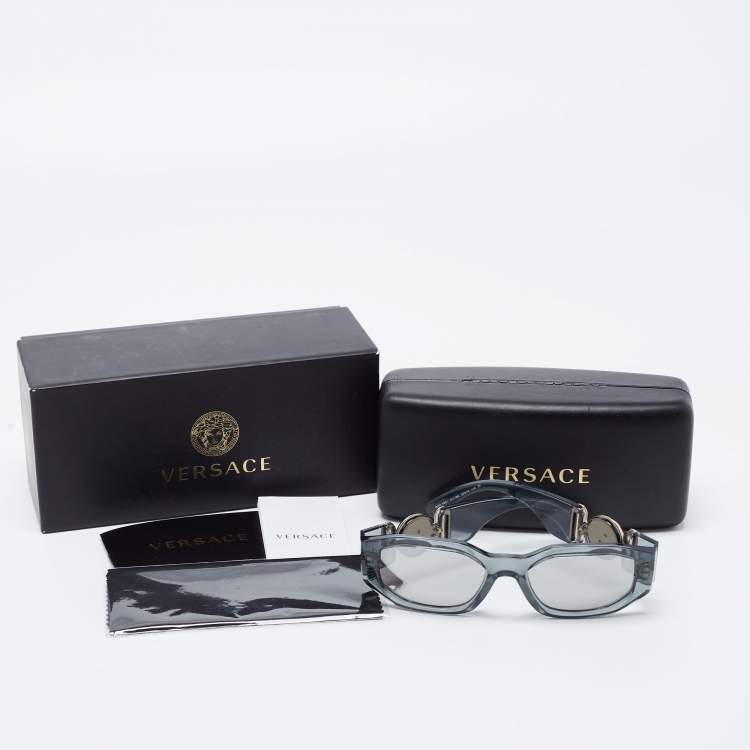 Pre Owned Versace Clear Grey / Grey 4361 Rectangle Sunglasses