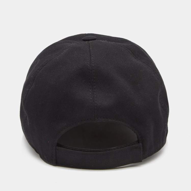 Pre Owned Versace Black Cotton Logo Embroidered Baseball Cap M
