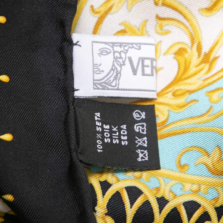Pre Owned Versace Multicolor Baroque Print Silk Scarf