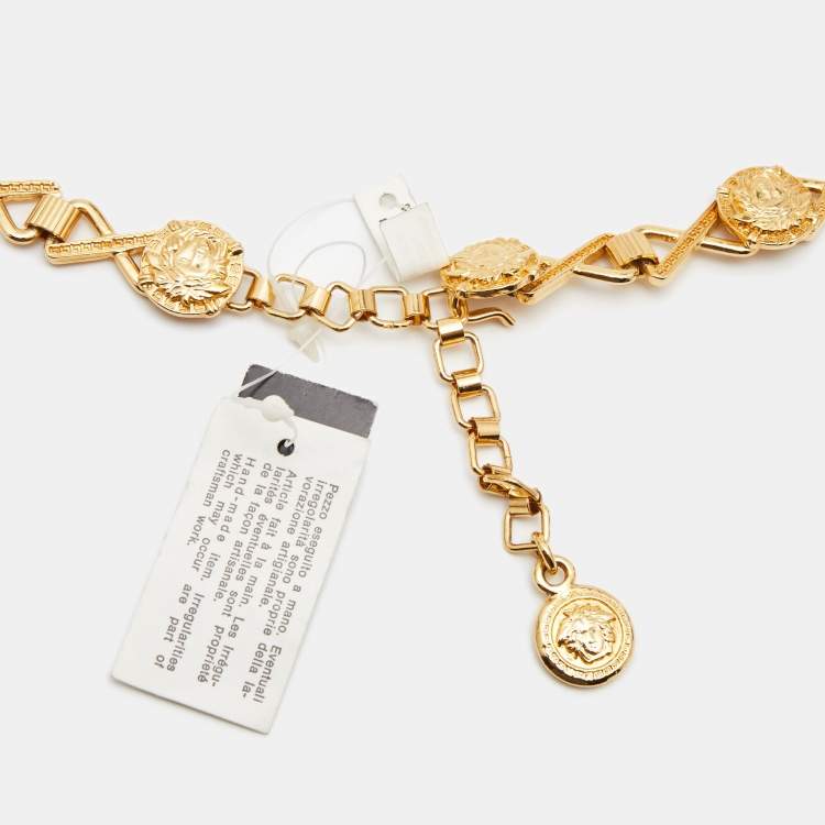 Pre Owned Versace Medusa Gold Tone Belt