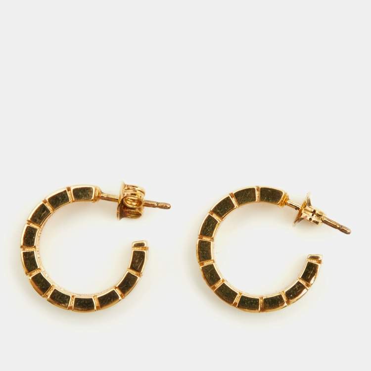 Pre Owned Versace Greca Gold Tone Earrings