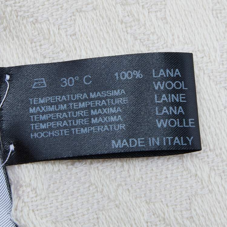 Pre Owned Versace Cream Wool Jacquard Stole