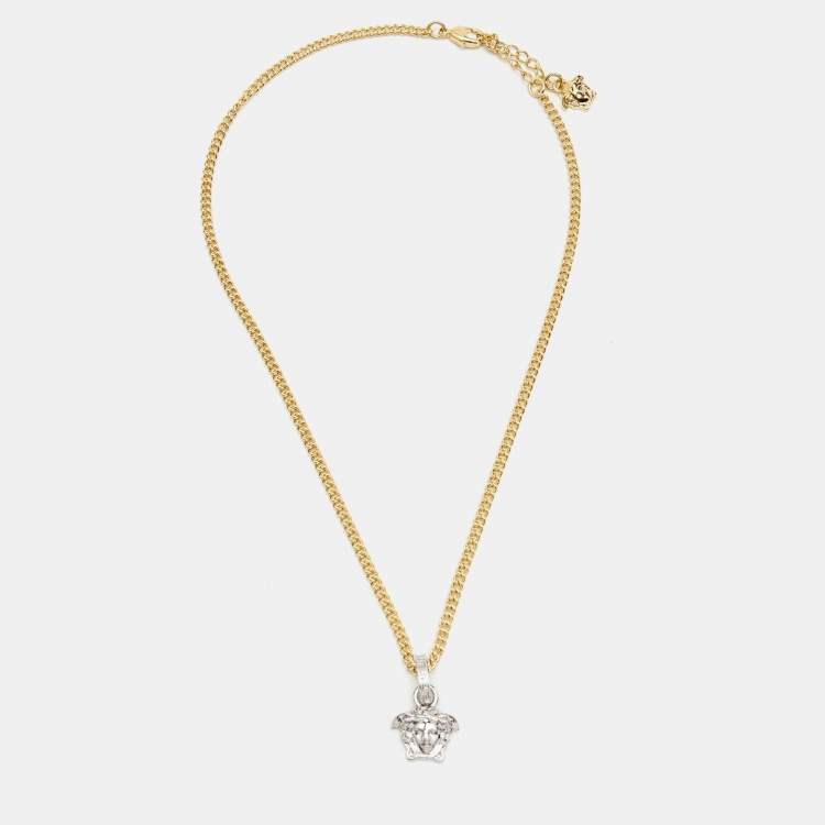 Pre Owned Versace Medusa Two Tone Necklace