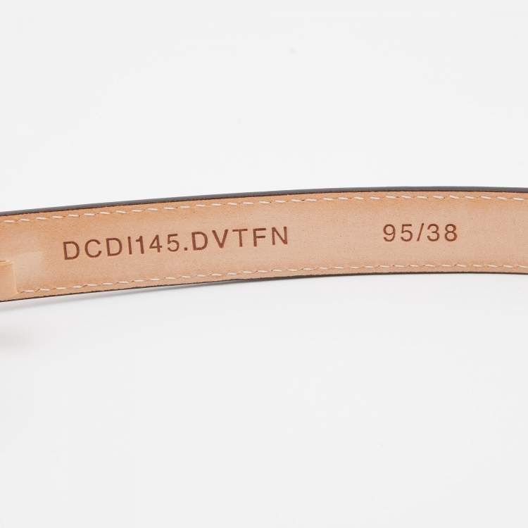 Pre Owned Versace Pink Leather Medusa Icon Slim Belt 95CM