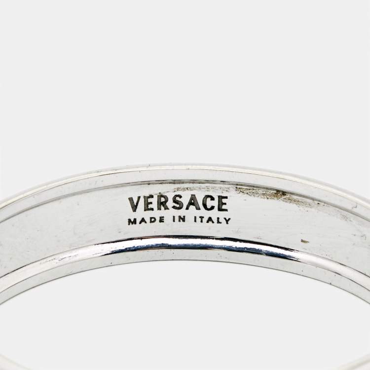 Pre Owned Versace Medusa Silver Tone Cuff Bracelet
