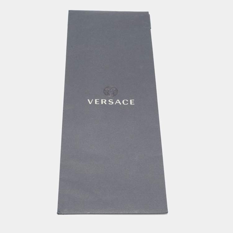 Pre Owned Versace Gold Geometric Pattern Silk Tie
