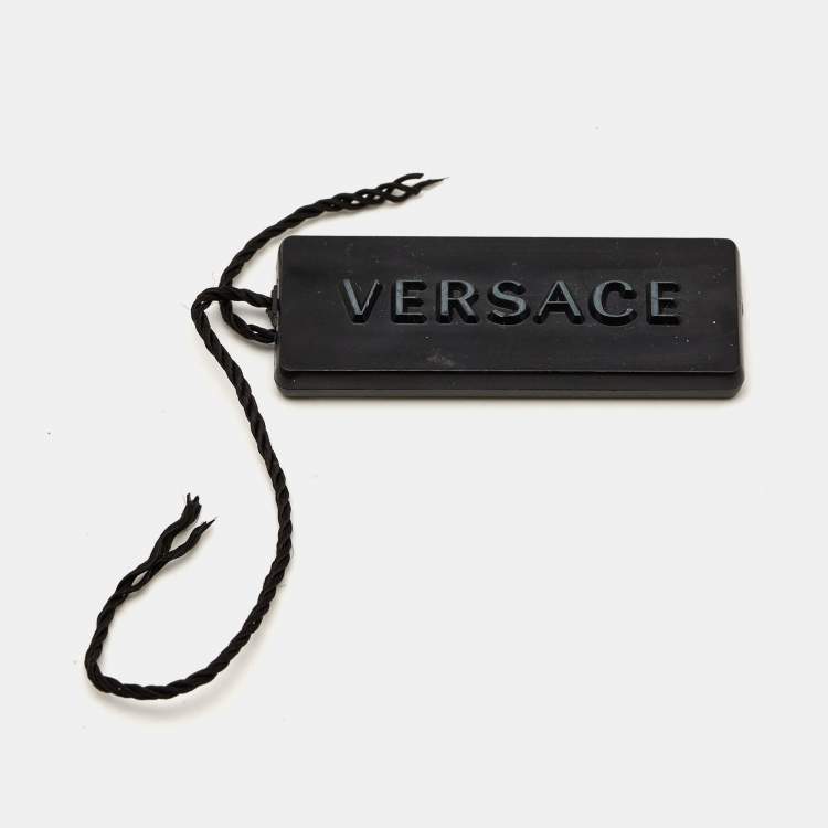 Pre Owned Versace Address Signet Gold Tone Ring Size 57