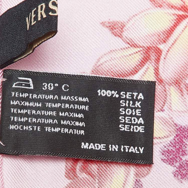 Pre Owned Versace Pink Melany Lamour Aloha Print Silk Scarf