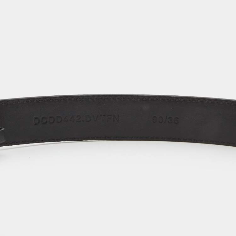 مملوكة مسبقًا Versace Black Leather Medussa Buckle Belt 90CM