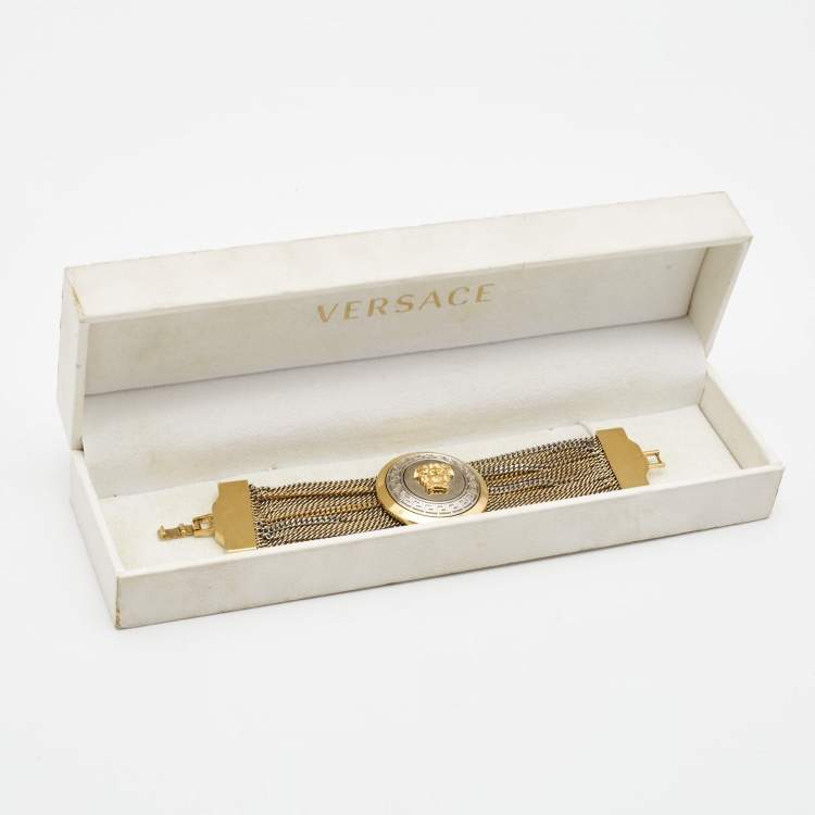 Pre Owned Versace Medusa Two Tone Bracelet