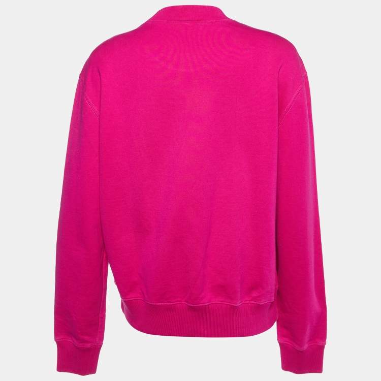 Pre Owned Versace Pink Medusa Print Cotton Embroidered Sweatshirt M
