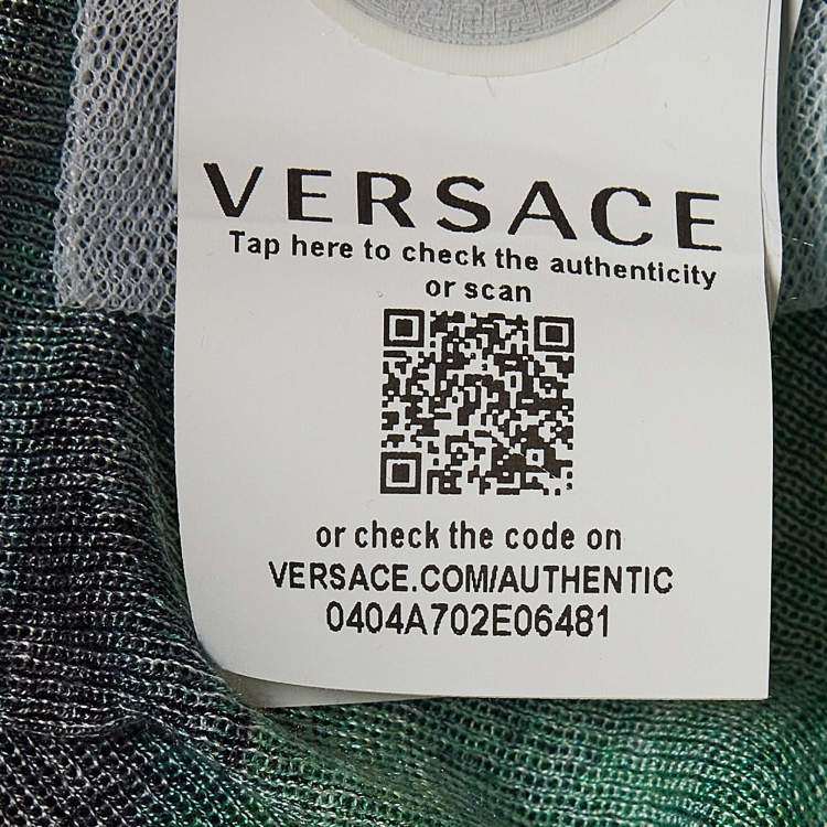 Pre Owned Versace Green Tie-Dye Silk Tie-Dye Sweatshirt M
