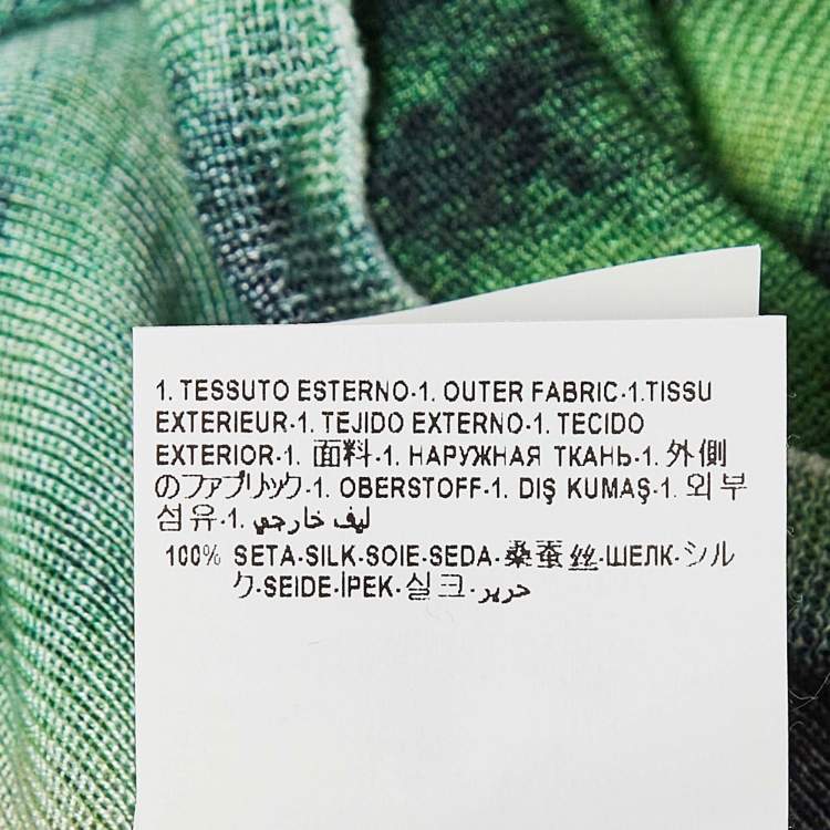 Pre Owned Versace Green Tie-Dye Silk Tie-Dye Sweatshirt M