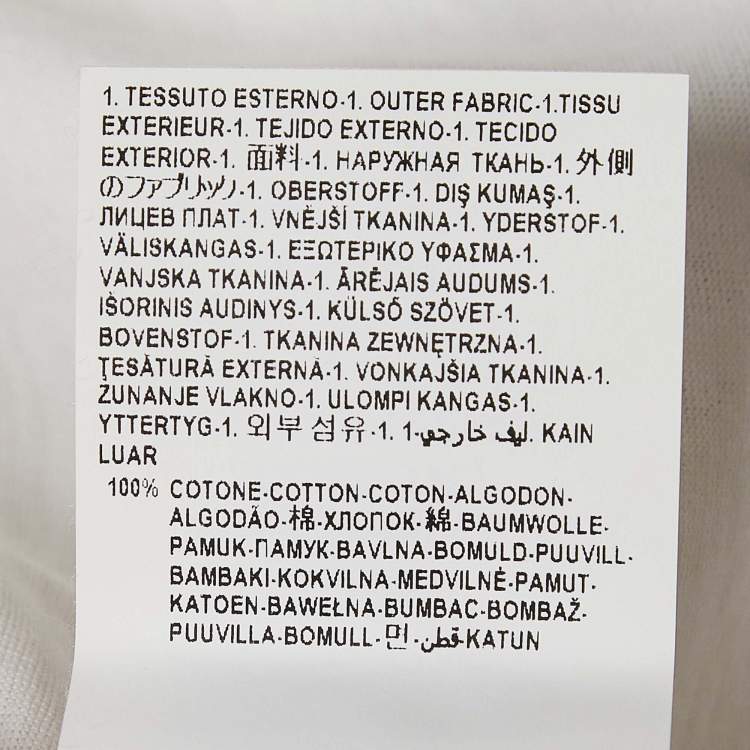 Pre Owned Versace White Logo Print Cotton T-Shirt S
