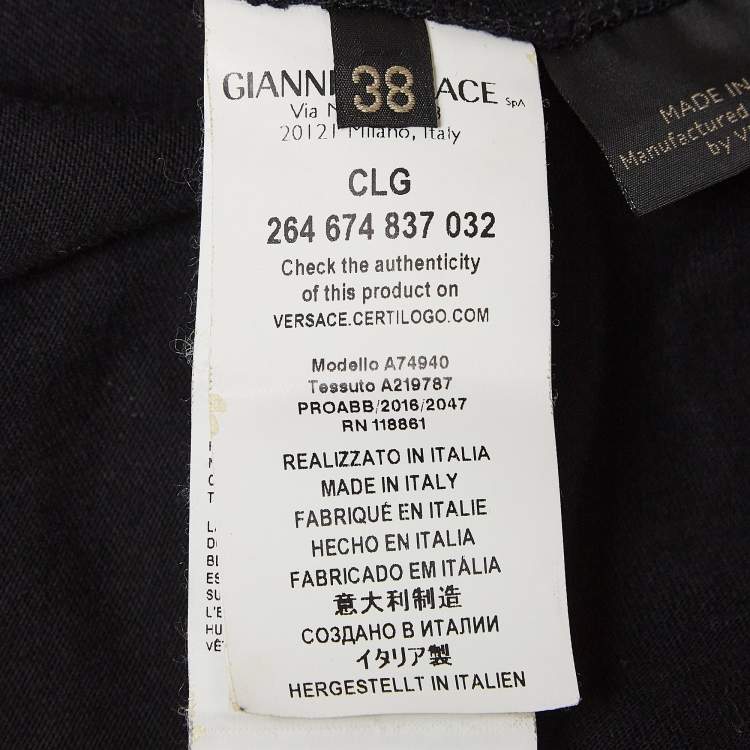Pre Owned Versace Black Logo Print Cotton Jersey Tank Top S