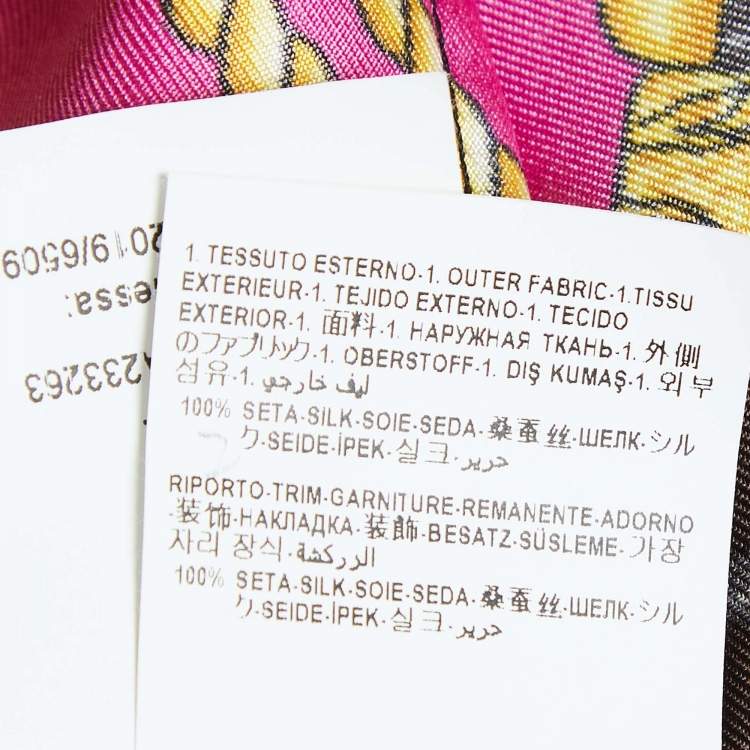 Pre Owned Versace Black/Multicolor Printed Silk Mini Skirt M