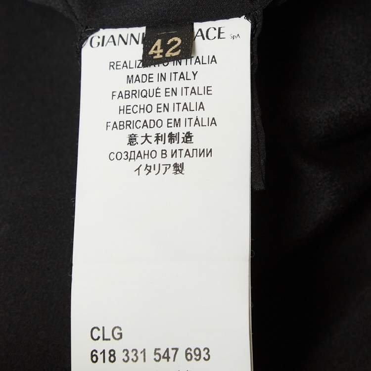 Pre Owned Versace Black Linen Blend Tie-Up Front Jacket M