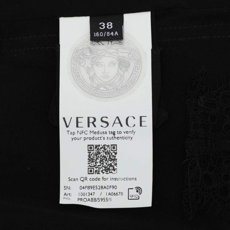 Pre Owned Versace Multicolor Medusa Orchid Print Silk Bustier Crop Top S