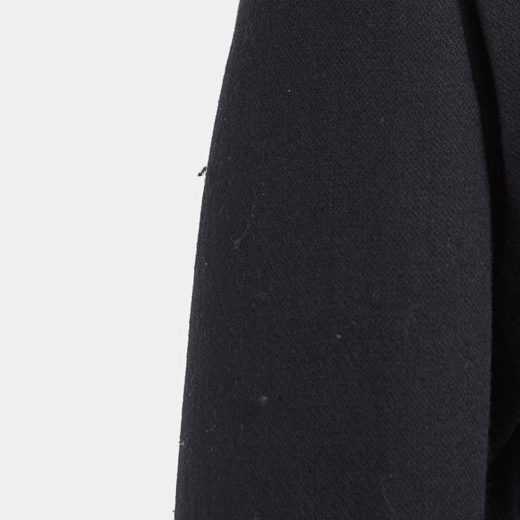 Pre Owned Versace Black Wool Single-Breasted Trench Coat S