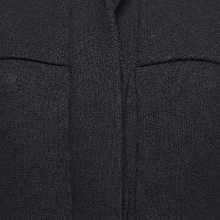 Pre Owned Versace Black Wool Single-Breasted Trench Coat S