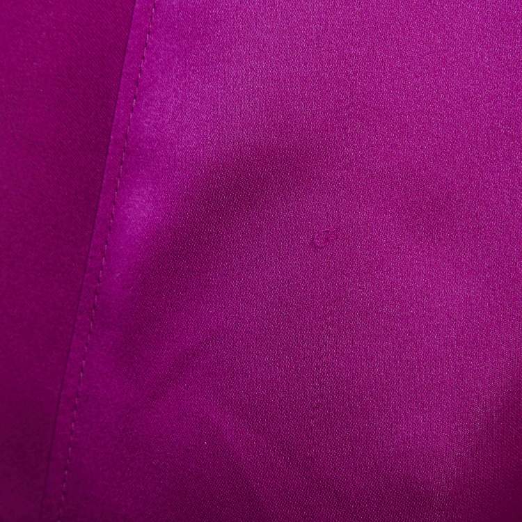 Pre Owned Versace Pink Crepe Double Breasted Button Detail Trench Coat S